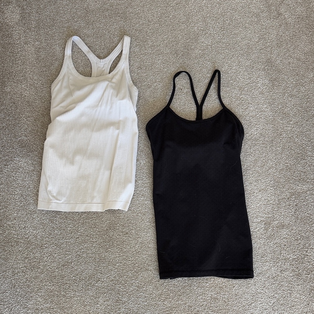 lululemon athletica Black and White Camisoles